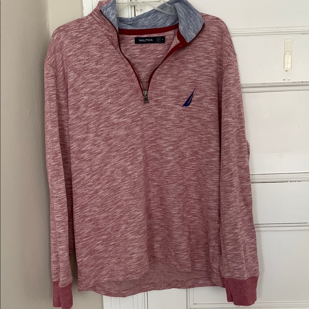 GUC Nautica Red Zip Up Sweater with Standing Collar